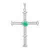 Silver Cross with Emerald, Cubic Zirconia (2206620)