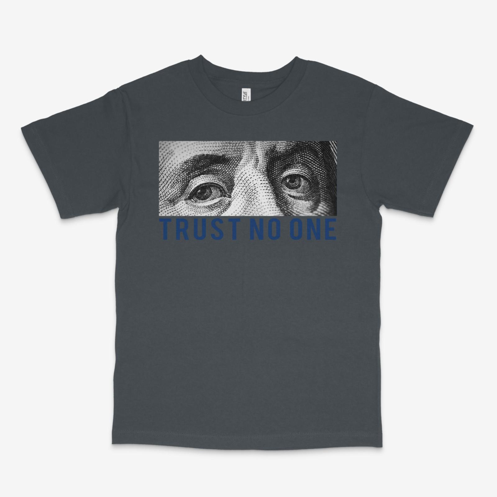 Trust No One French Blue 12s Charcoal Tee S