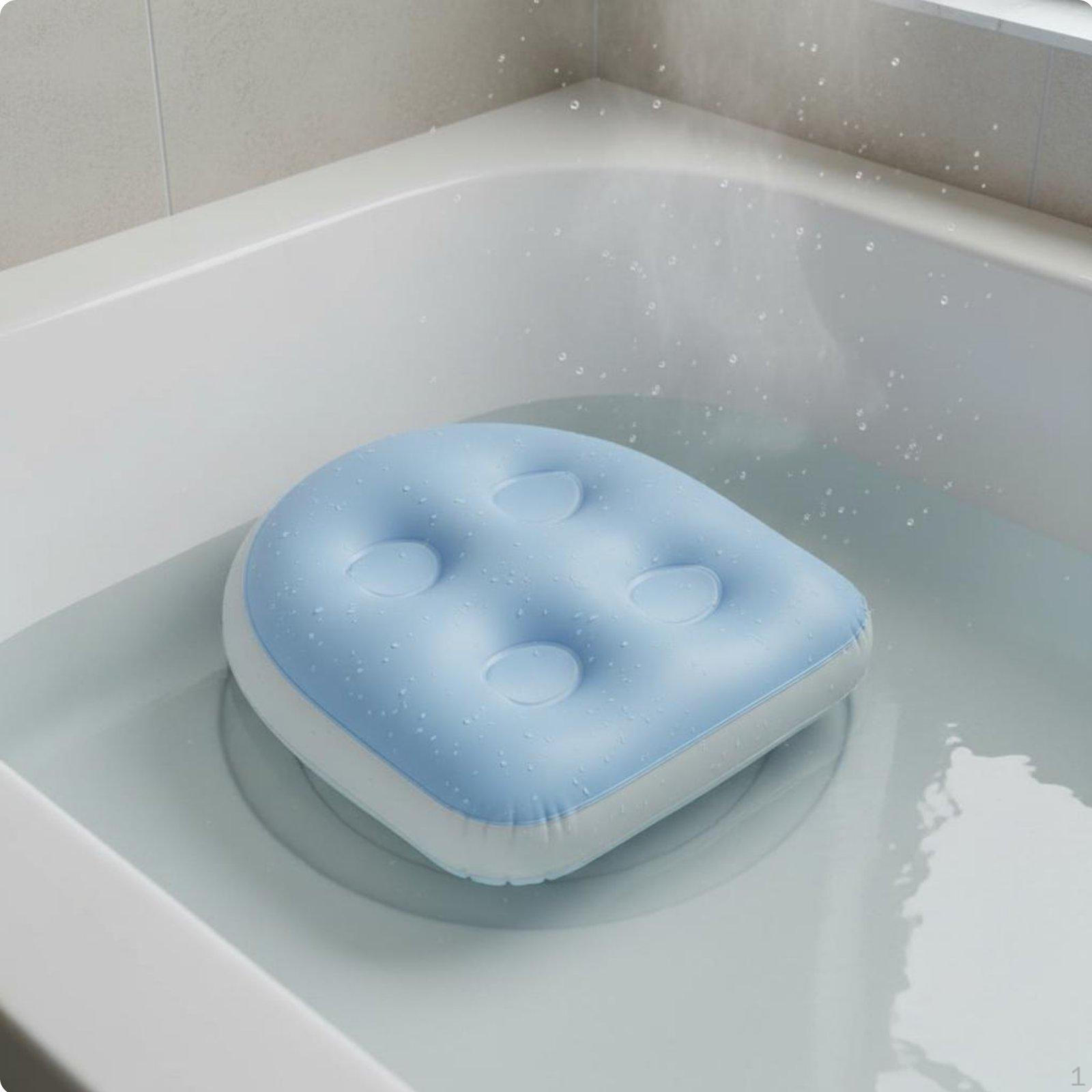 Inflatable Spa Cushion Thickened PVC Material WaterFillable Seat Ergonomic Design Blue Normal