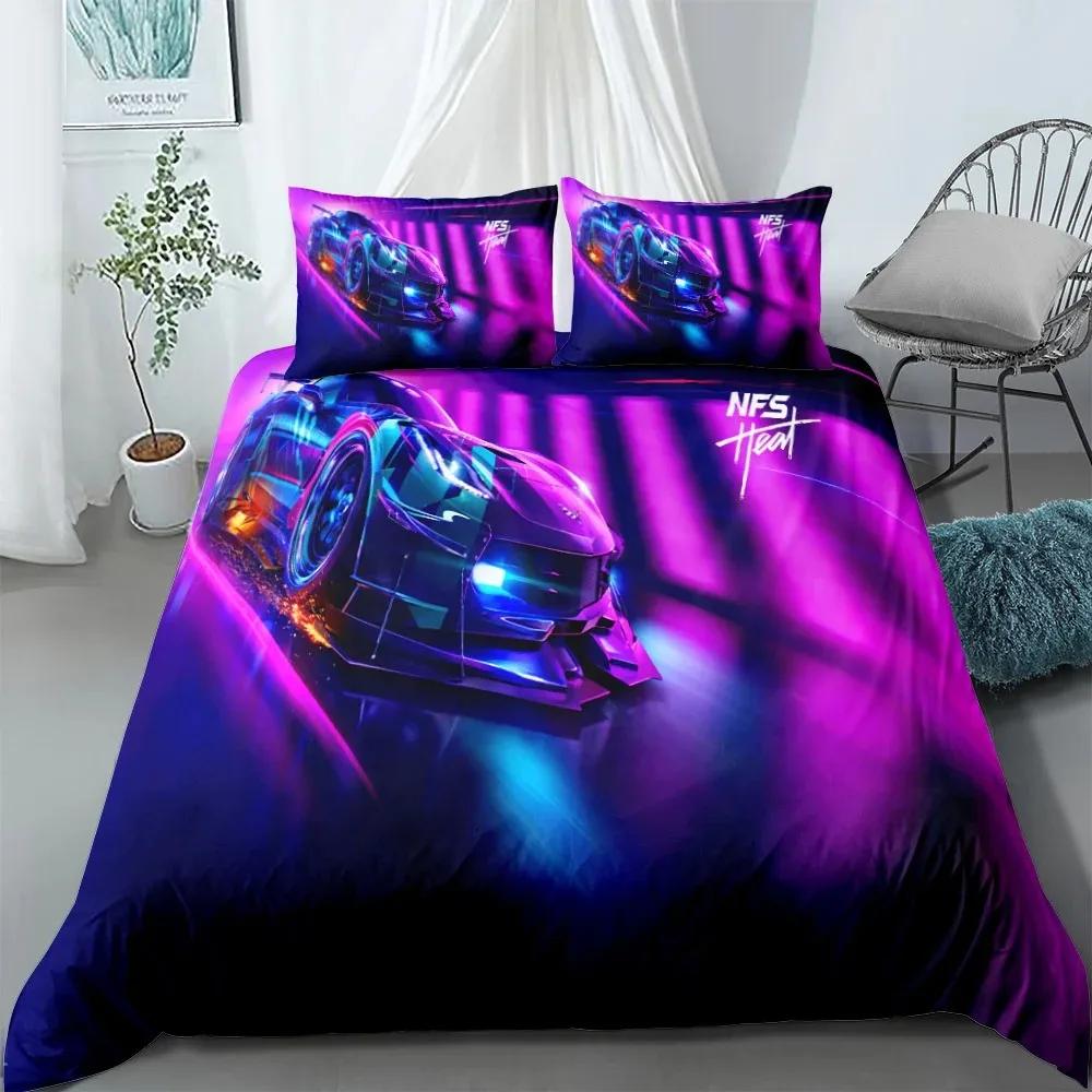 

Car Racing 3d Bedding Set King Queen Double Full Twin Single Size Duvet Cover Pillow Case Bed Linen Set EU single(135x200cm)