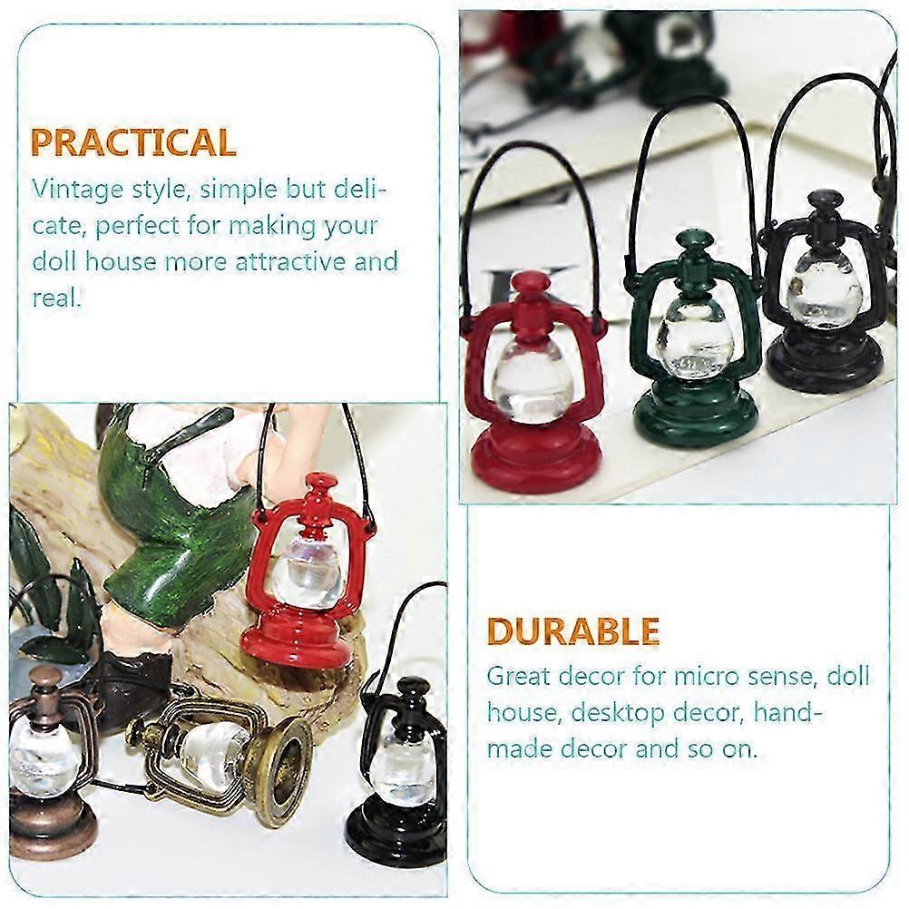 2pcs Dollhouse Lights Doll House Furniture Lamps Miniature Kerosene Lamps