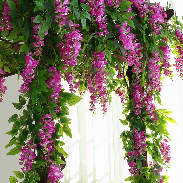 Wisteria Artificial Vine Hanging Flower Decoration for Ceilings and Pipe Covers