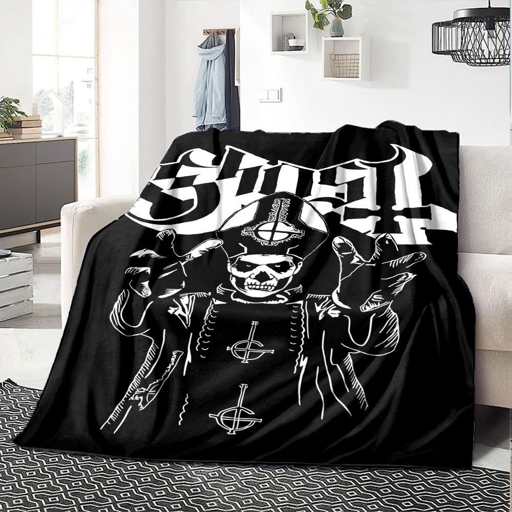 1pc Ghost Band Throw Blanket Soft Flannel, Cozy All Season Polyester Perfect for Home, Office