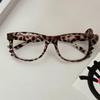 Hot Girls Leopard Print Bow Myopia Glasses Women Fashion Vintage Cartoon Cute Large Oval Frame Eyeglasses  Eyeglass Frames