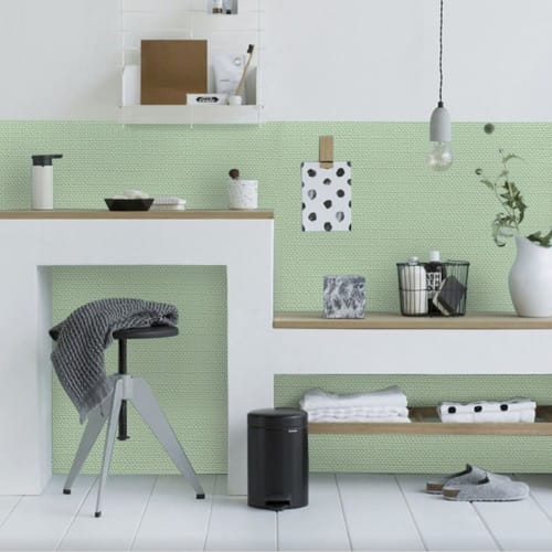 Peelable Wallpaper Stickers, Stylish, Thick, Opaque, 10m X 44cm, Self-Adhesive, Waterproof, Cutting Sheet for Bathrooms and Kitchens (Green)