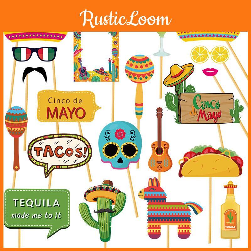 Mexican Carnival Photo Props Party Decorations With Paper Material For Festive Events