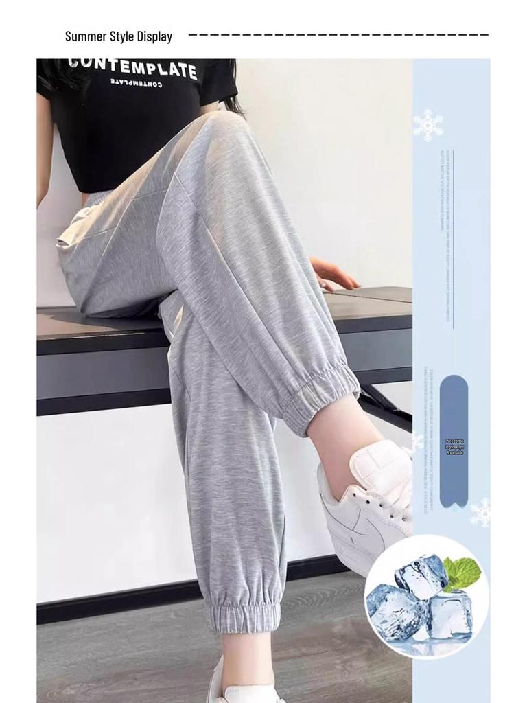 Girls' Autumn 2025 Sweatpants: New Fashionable, Loose-Fit, Long Sports Pants for Big Kids