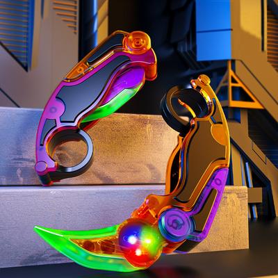 Hračka s 3D tištěným gravitačním drápovým nožem na úlevu od stresu Butterfly skládací drápový nůž Světelný drápový nůž Teleskopická otočná hračka