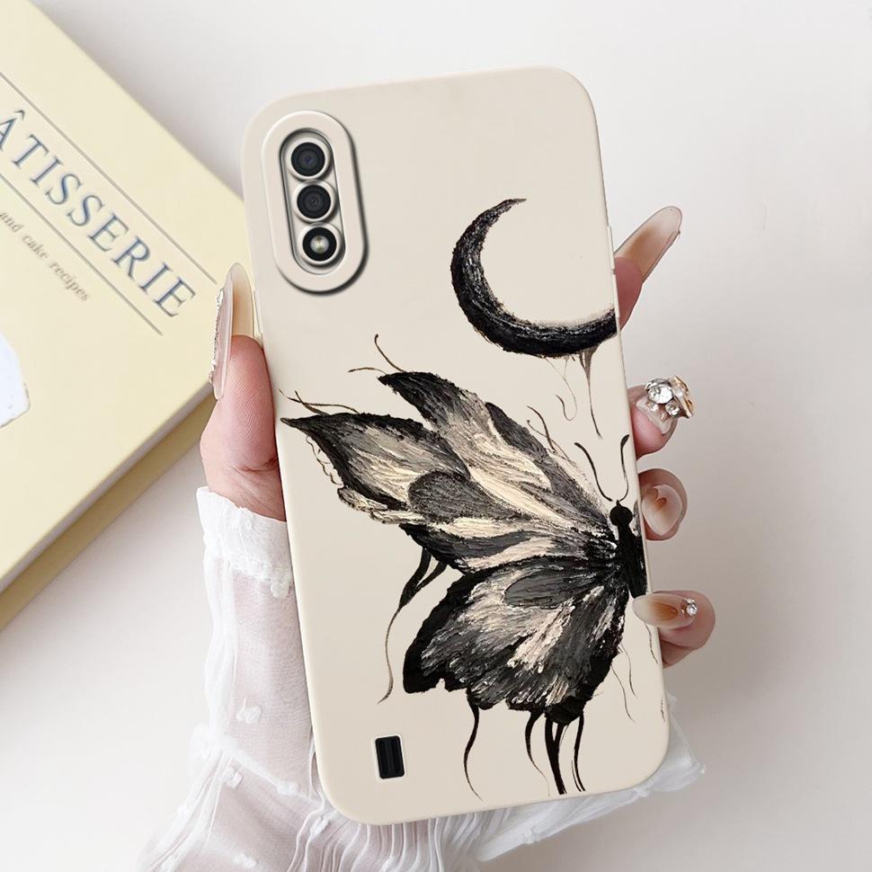 For Samsung Galaxy A01 Case Fashion Flower Painted Cover Soft TPU Matte Phone Case for Samsung A01 GalaxyA01 SM-A015F TPU