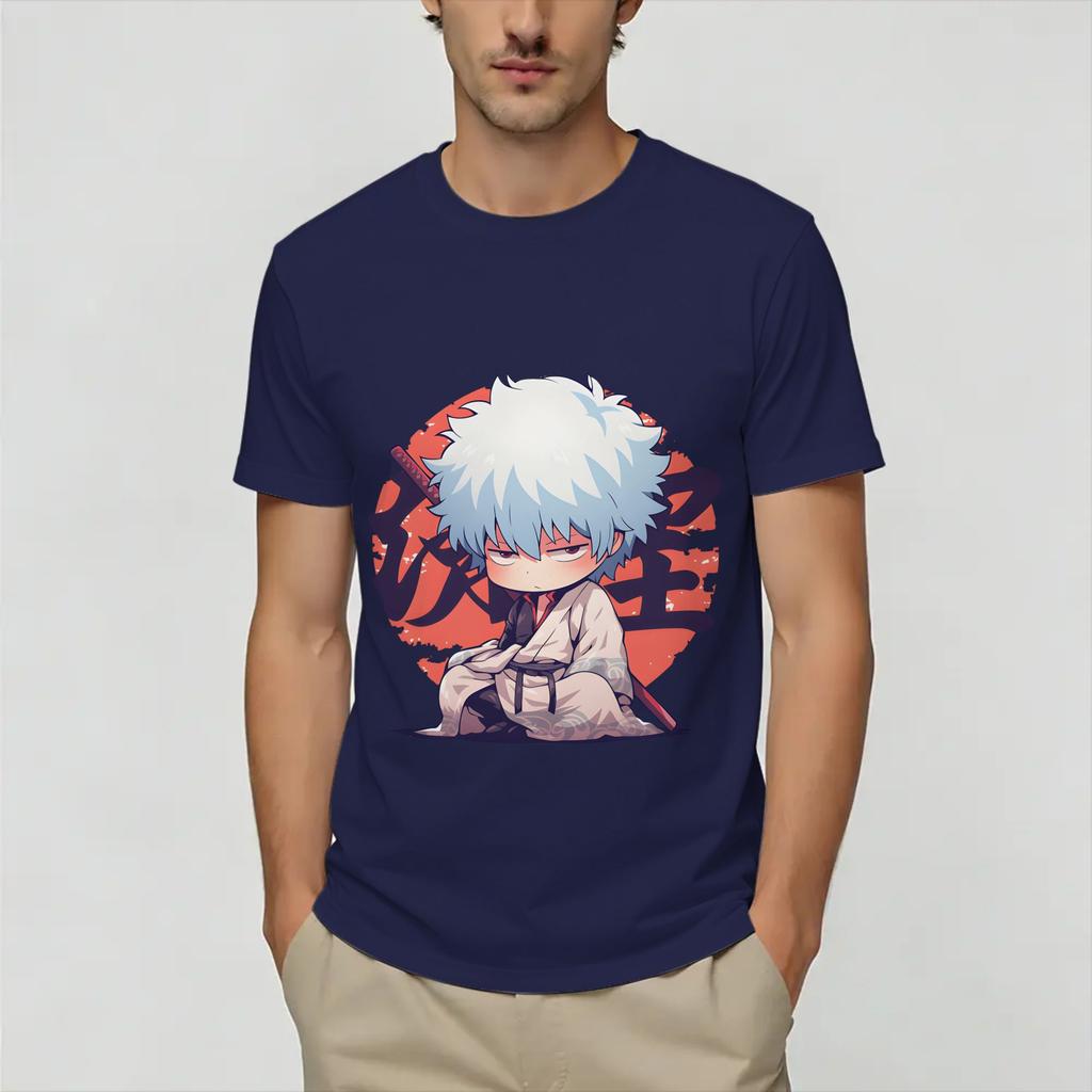 Leisure GGintamas TShirt for Unisex Round Neck Pure Cotton T Shirt Short Sleeve Tees Plus Size Tops