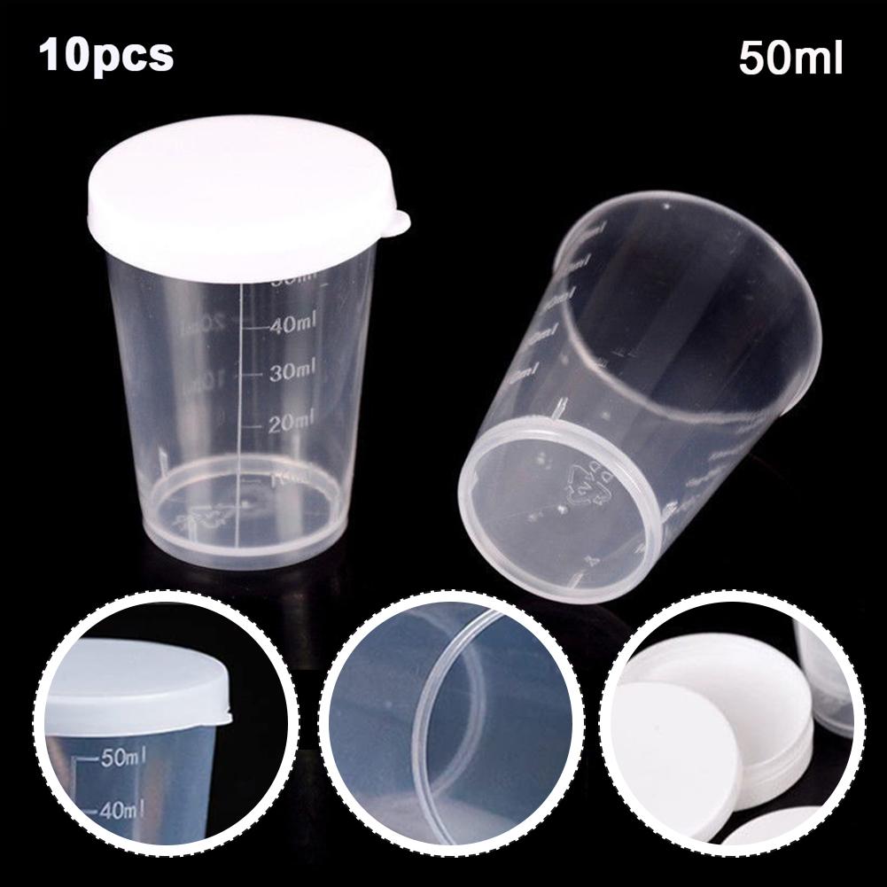 Measuring Cups With White Lids Cap 10pcs Container