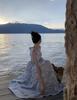 French Oil Painting Style One-Shoulder A-Line Beach Dress