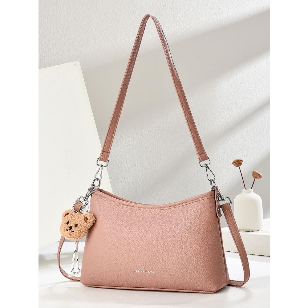 

Doll pendant shoulder bag/new casual commuter women s bag fashion messenger bag 26*7*19 розовый