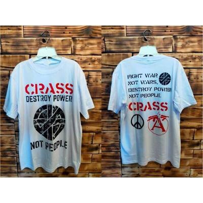 2 Sides Crass Band Destroy Power Not People Shirt White Unisex S-5XL ND1475 Unisex T-Shirt