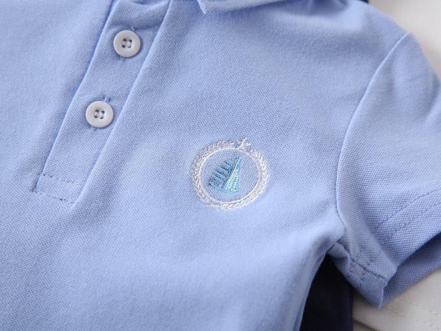 Polo de Manga Curta Estilo Coreano para Crianças - Camiseta de Algodão de Verão para Meninos