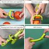 3 In 1 Rotary Peeler 360 Degree with Protective Cover Julienne Slicer Non-Slip Stainless Steel Grater