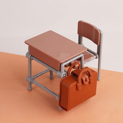 3/6Pcs 1/12 Dollhouse Miniature Classroom Backpack Ornaments Leisure Vintage Mini Desk Simulation Schoolbags Furniture Model