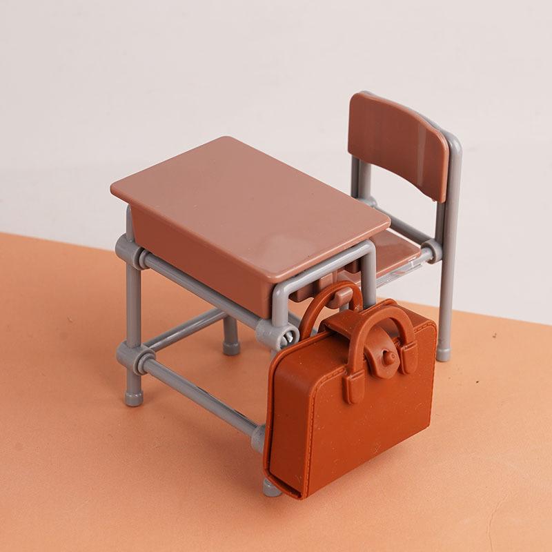 

3/6 шт. 1/12 Кукольный домик Миниатюрный класс Рюкзак Украшения Досуг Винтаж Мини-стол Симуляция Школьные сумки Мебель Модель