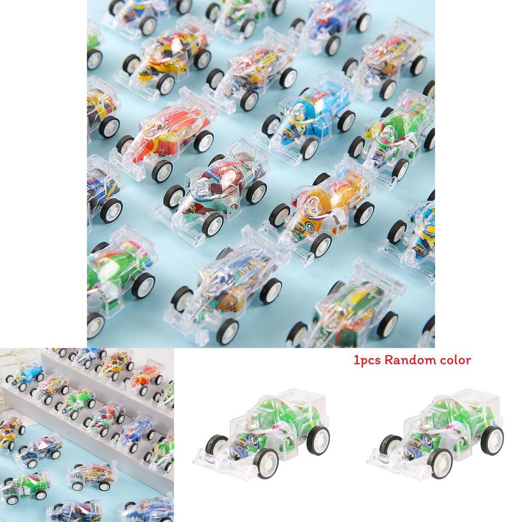 Simulation Mini Inertial Transparent Double Layer Graffiti Car Children Toy For Toddler Play