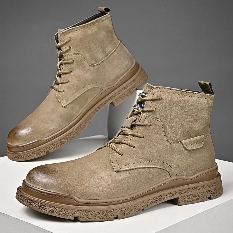 

2025 live broadcast hot-selling men s leather tooling shoes autumn new large-size outdoor casual tooling 44 хаки