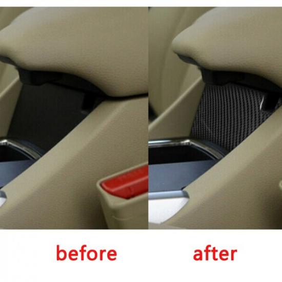 Carbon Fiber Central Armrest Lower Panel Cover Trim For Honda Accord 2013-2017