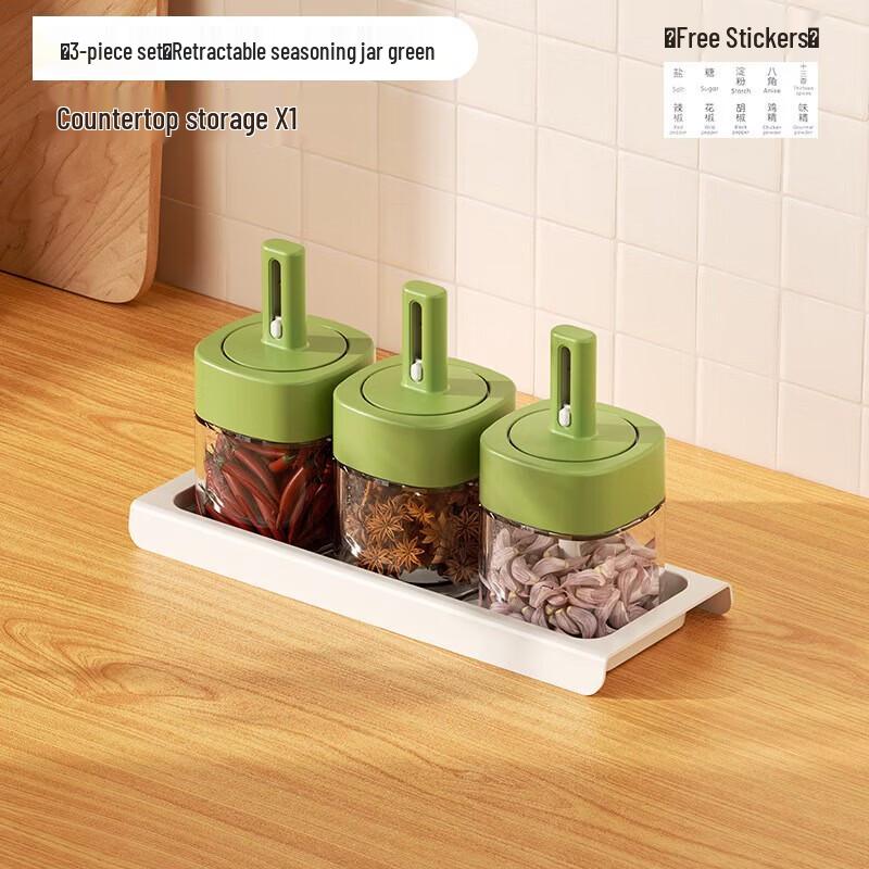 Glass Extendable Seasoning Jar Set
