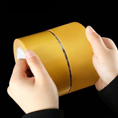 Starkes doppelseitiges Klebeband aus Stoff, gelb, hochviskos, breites doppelseitiges Klebeband für Teppiche, transparentes Fiberglas-Netzband