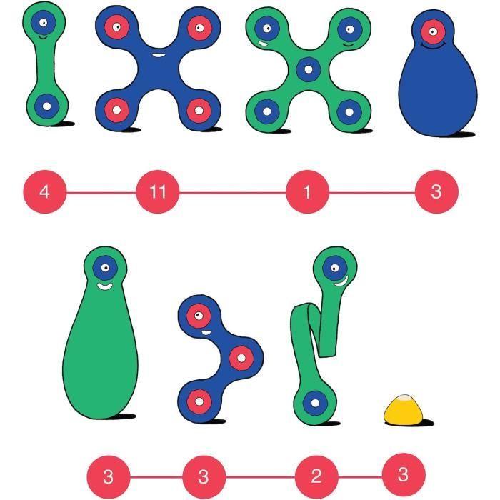 Crew Pack CLIXO - Bleu/Vert - GIPSY TOYS - Jeu de Construction magnétique, Flexible, Durable et imaginatif - 30 pièces - Dès 4 ans