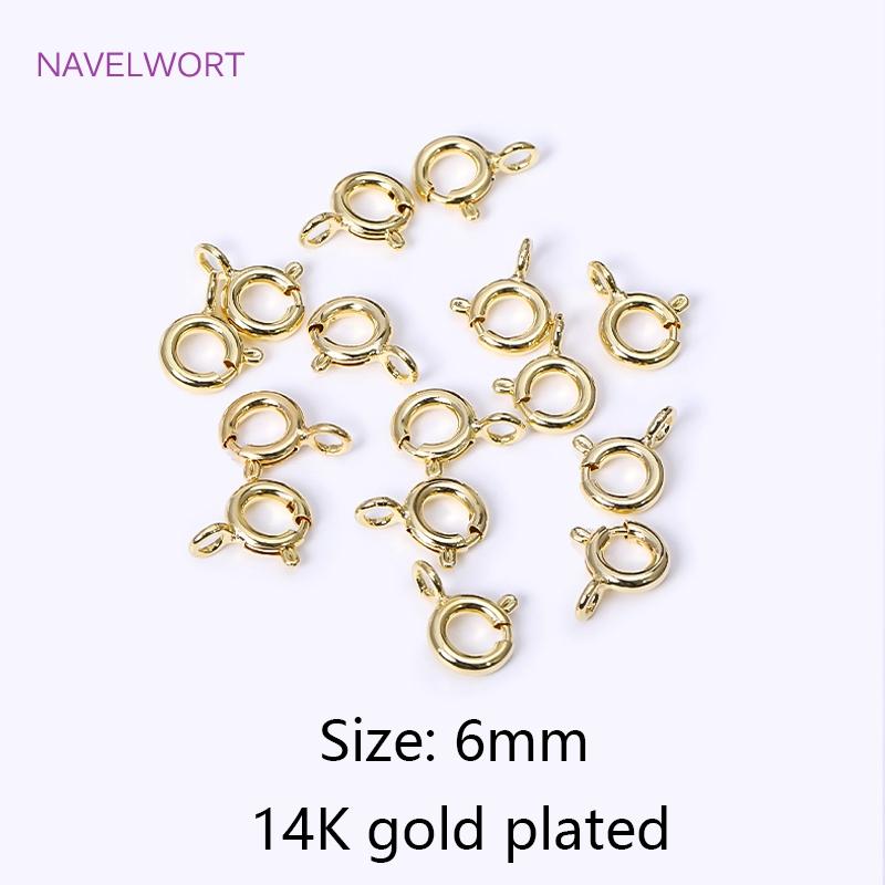 Brass 5/5.5/6/7mm 18K Gold Plated Round Claw Spring Clasp For Bracelet,Clasp For Jewelry Making,DIY Jewelry  Material Wholesale