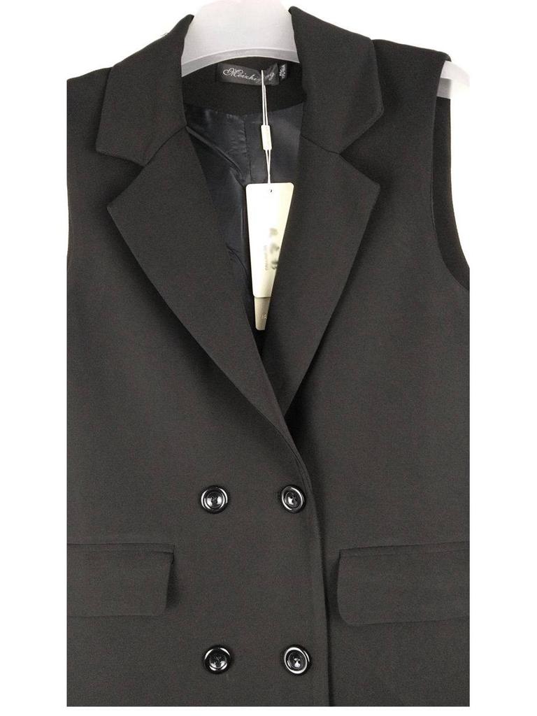 Korean Style Plus Size Mid-Length Lapel Vest for Women