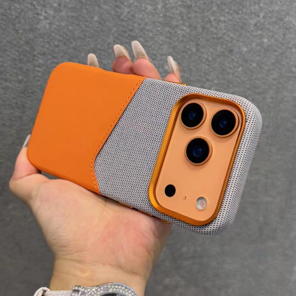 Leather and Fabric Splicing Texture Card Insertion Magnetic Case for iPhone 17 Pro Max Air 16 Plus 15 14 13 12 for Magsafe Cases