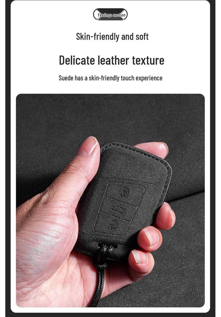 Volkswagen Suede Key Cover for Touareg, Tan Yue, Tiguan L, Lingdu L, Magotan, CC