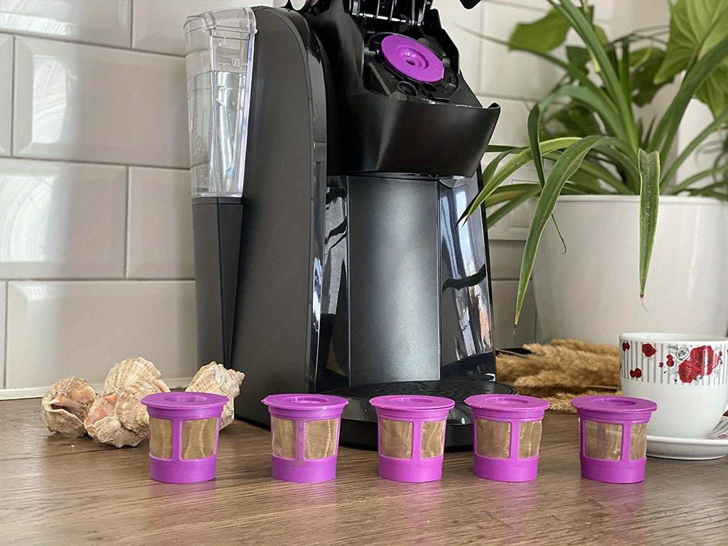 Reusable K Cup Coffee Filters, Refillable Coffee Pod Capsules with Built-in Mesh Filter for Keurig 2.0/1.0