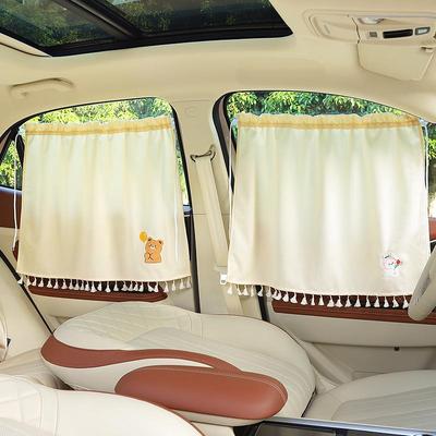Retractable Car Sunshade Curtain with Suction Cup for Rear Side Window—Heat Insulation & Blackout for Kids