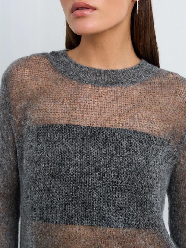 Loose Long Sleeve Hollow Thin Knitted Sun  Blouse Top For Women