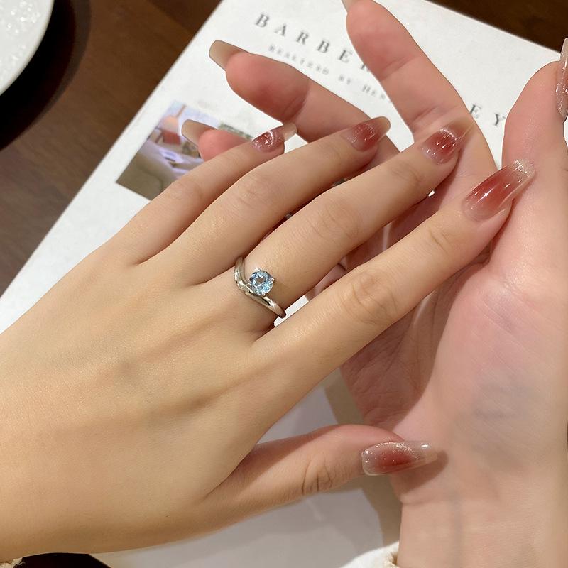 S925 Silver Ring for Women, Natural Crystal/Topaz/Garnet/Olivine Adjustable Jewelry Gift
