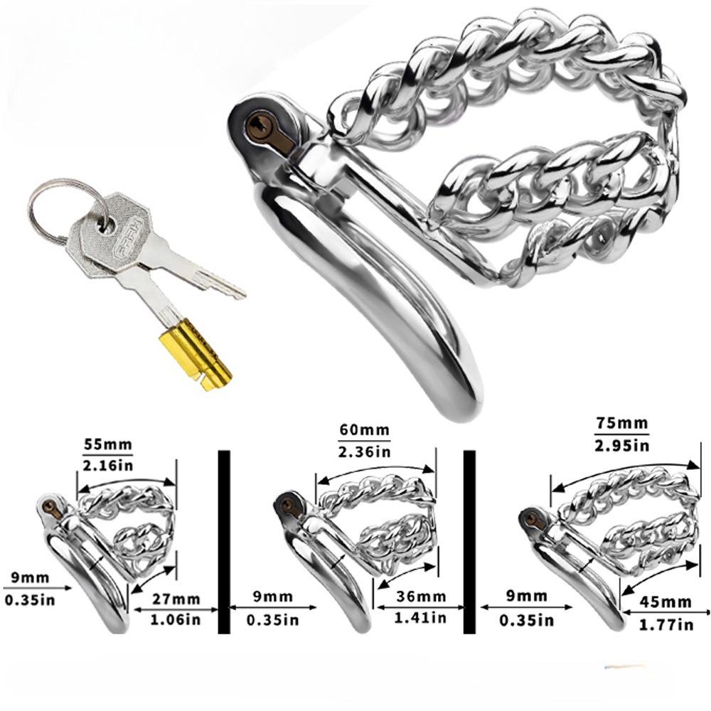 Stainless Steel CB Lock Metal Chastity Lock Male Penis Cage Chastity Gay Sex Toys Cock Ring Urethral Chastity BDSM