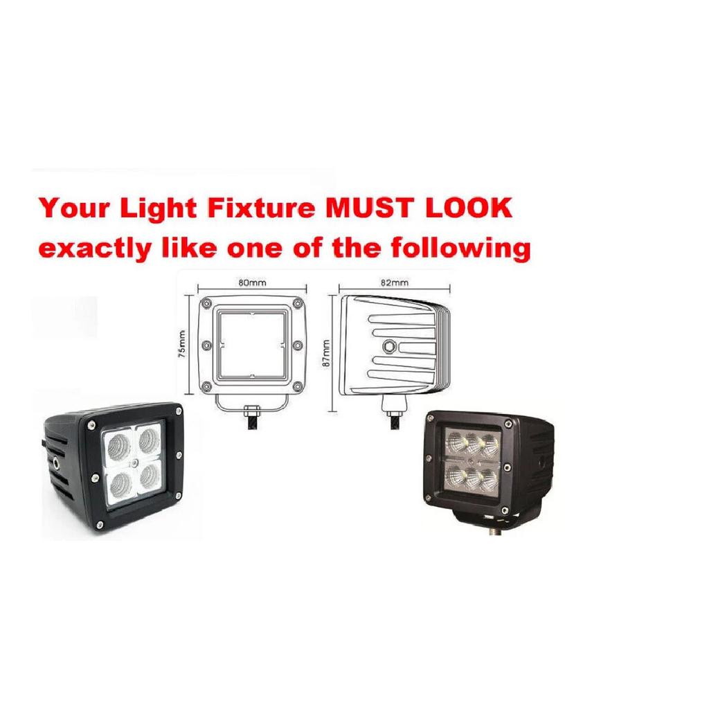 Yellow 4pcs Protective Lens Cover For 3x3 Inch Square Cube Pods LED Work Light Bar Fog Lamp Driving Light