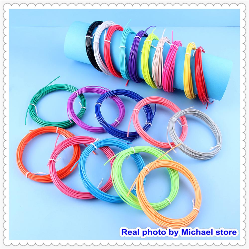 PLA-Filament für 3D-Stift, Filament, 10 Rollen, 5 m, Durchmesser 1,75 mm, 50 m, Kunststofffilament für 3D-Stift, 3D-Drucker, Stiftersatz