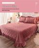 Warm Winter Crystal Velvet Quilted Bedspread with Lace Edge, Cotton-Padded, Double-Sided, Non-Slip Tatami