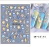 Jellyfish Summer Beach Nail Stickers Colorful Shell Starfish Conch Fish Adhesive Sliders Embossed Decals Manicure Foils Decor