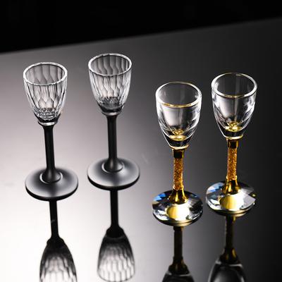 Household Creative Gold Foil High-footed White Wine Glass Spirits Glass Metal Aluminum Rod a Cup Crystal Cup Drinking Cup