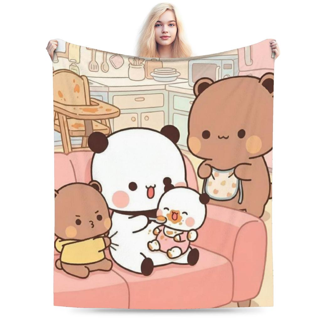 Cute Bear Bubu Dudu Fleece Blanket Novelty Throw Blankets For Home 150*125Cm Plush Thin Quilt
