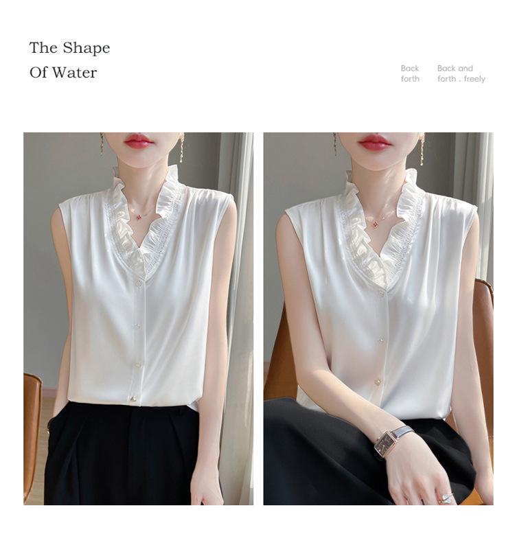 Elegant Women's Frill-Edged Vest Top - Trendy Summer Fashion