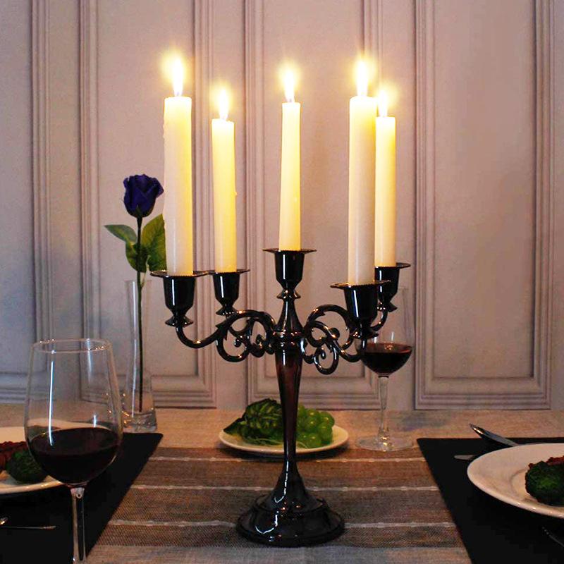 American Style Retro Candlestick Creative Three-headed Five-headed Metal Iron Candle Holder Romantic Dinner Table Decoration