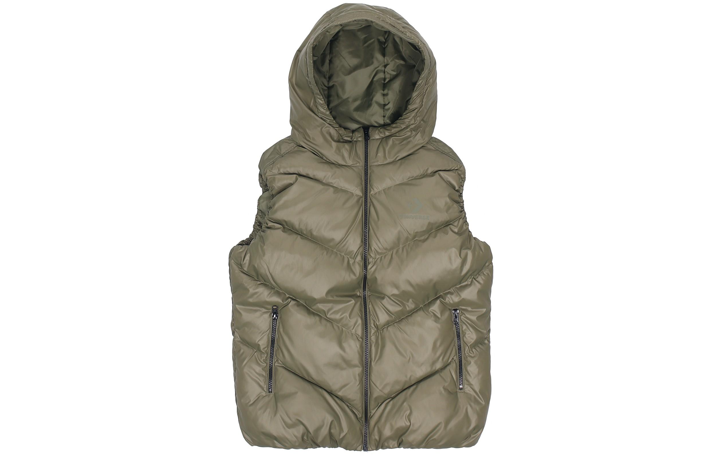 Converse Down Vests Women s Grass Green Hooded Non Detachable Thickened Other 10019006-A01 M