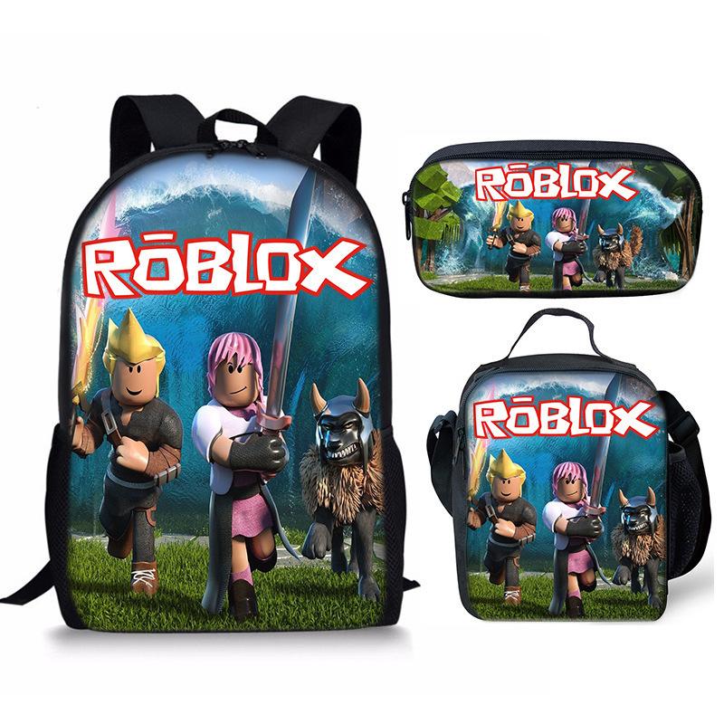 Student Schoolbag, Primary And Secondary School Student Backpack, Large Capacity, Cartoon Backpack, Satchel, Pencil Case, Three-Piece Set.