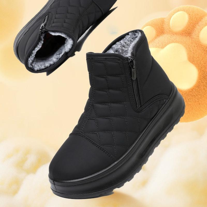 Women's Winter New Thick Sole High Top Snow Boots Round Toe Waterproof Thickened Plush Warm Soft Sole Light Ankle Cotton Boots