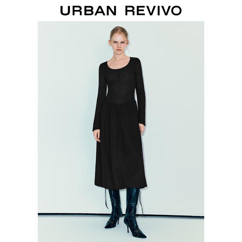 

UR Women s French Style Hepburn Long Sleeve A-Line Dress XS