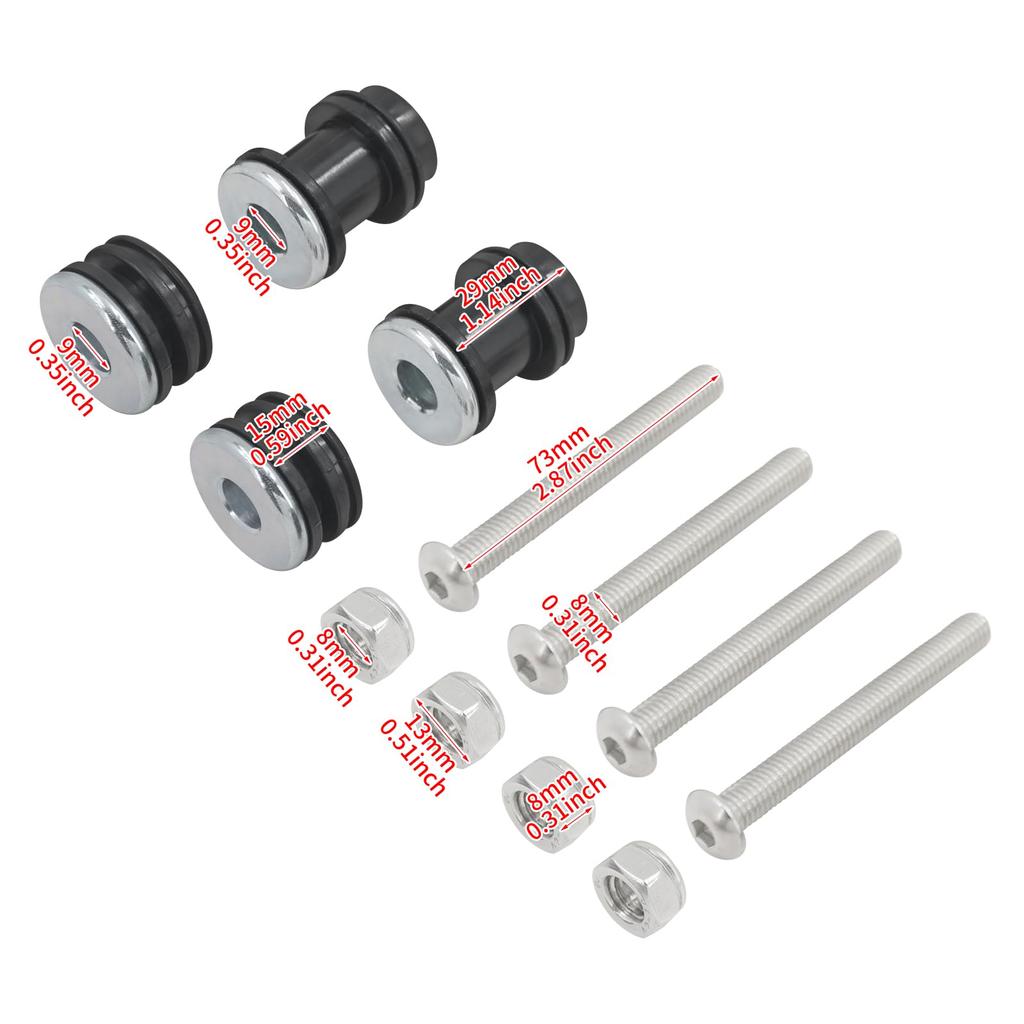 HDBUBALUS Motorcycle Sissy Bar Backrest Detachable Backrest Docking Hardware Mounting Screws for Harley Sportster 48/72 XL1200 XL883 2004-2024